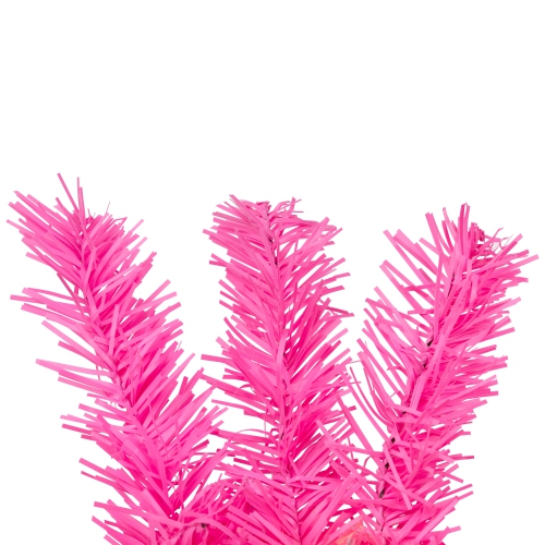 Pre-Lit Artificial Pine Christmas Garland - 9' - Pink - Clear Lights