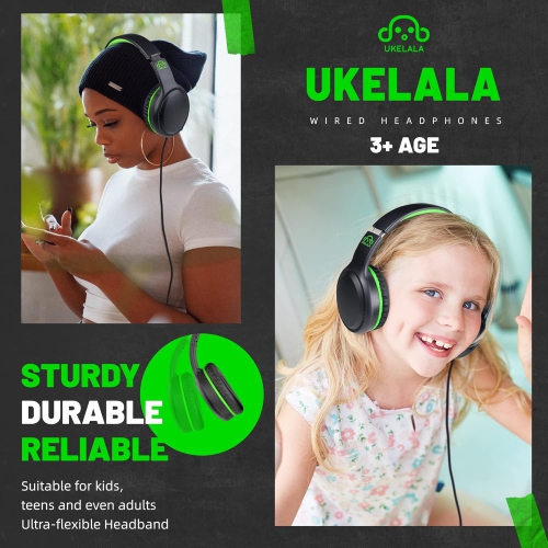 Wired Headphones for kids Stereo Folding over ear headphones with 4.9 ft NO-Tangle cord for toddler adults On Ear headphones for PC phone computer