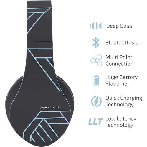 Bluetooth Headphones Over Ear, Wireless Headphones with Microphone, Foldable Headphone, Soft Memory Foam Earmuffs, FM Radio for