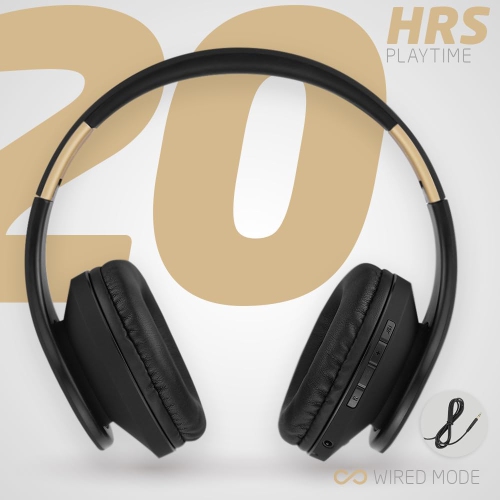 Bluetooth Headphones Over Ear, Wireless Headphones with Microphone, Foldable Headphone, Soft Memory Foam Earmuffs, FM Radio for