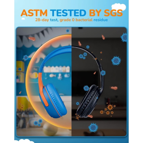 Kids Headphones Wired Toddler Headphones with Microphone, Over-Ear Headphones, 3.5mm Jack, Foldable On-Ear, 2 Pack