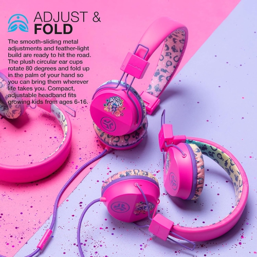 Casque d'écoute avec fil pour enfants, casque d'écoute pour tout-petits, technologie Studio Volume Safe, pliable, ajustable Isolation sonore, avec