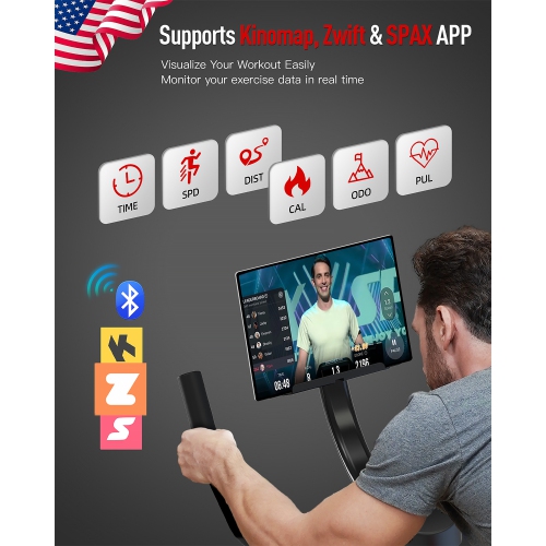 Vélo d'exercice semi-commercial de HARISON – Vélo stationnaire pour gym à domicile – Vélo d'intérieur magnétique silencieux avec support pour