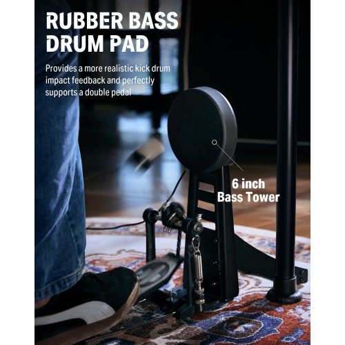 Donner DED-200 MAX Electronic Drum Set 5-Drum 3-Cymbal with Drum Throne/Headphone