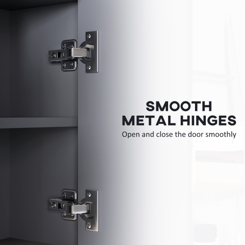 HOMCOM Medicine Cabinet with Mirror, Wall Mounted Bathroom Mirror Cabinet with Shelves, 3 Doors Storage Cabinet, Grey