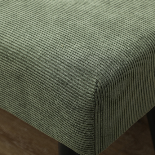 HOMCOM 39" Upholstered Bedroom Entryway Bench, Modern Corduroy Tufted End of Bed Bench with Padded Seat and Steel Legs for Living Room, Hallway, Green