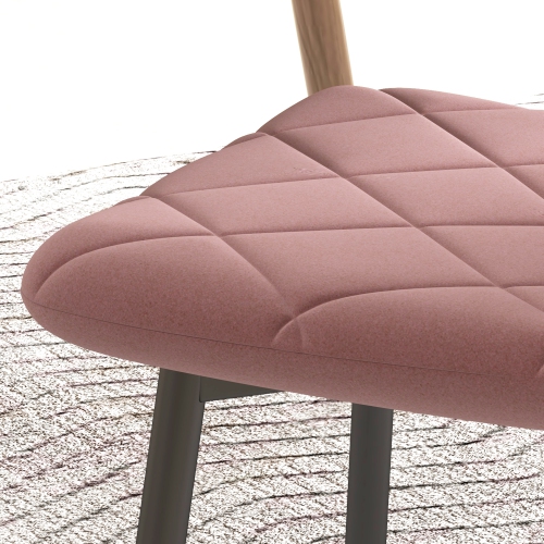 Ensemble de 4 chaises de salle à manger de HOMCOM, chaise de cuisine rembourrée avec pattes en métal, chaises de salle à manger modernes pour la