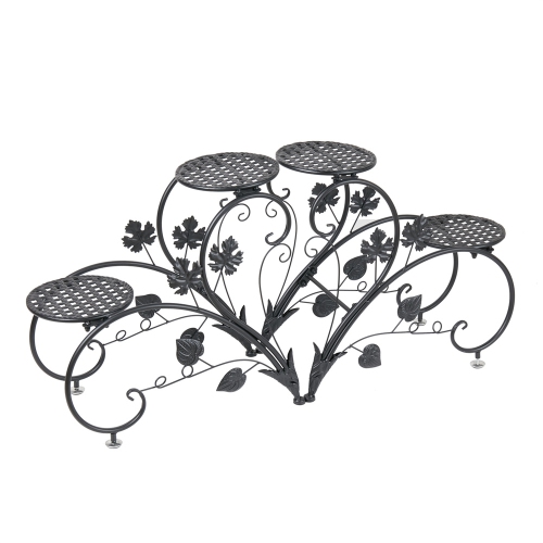 UNHO 2 PCS Classic Art Metal Plant Stand Heart-shape Flower Pots Holder Rack Plant Balcony Patio Garden Support