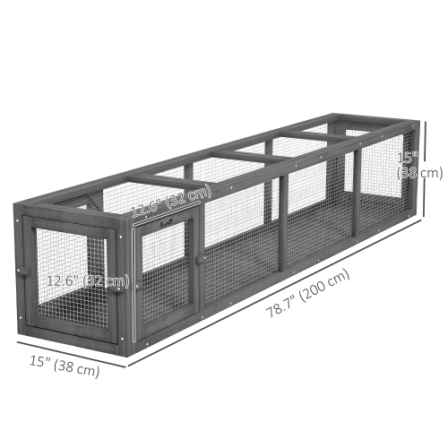 PawHut 79" Long Cat Tunnel, Cat shelter L- Shape with Extendable Design, Cat Enclosure for Indoor/Outdoor Use with Weather Protection, Removable