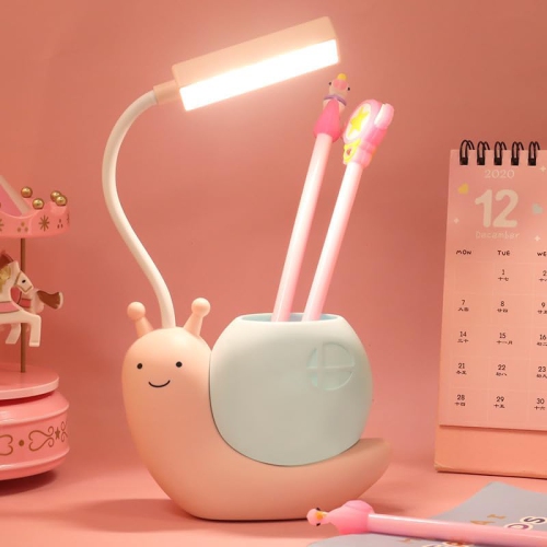 YOULIGHTS Led Desk Lamp Cartoon Snail Adjustable Foldable Reading Lamp Assorted Colors Eye Caring Table Lamp Light With USB Charging Port Built-In Battery for Student Study Work