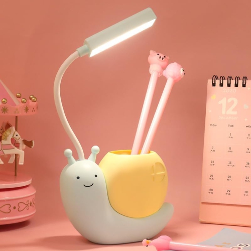 YOULIGHTS Led Desk Lamp Cartoon Snail Adjustable Foldable Reading Lamp Assorted Colors Eye Caring Table Lamp Light With USB Charging Port Built-In Battery for Student Study Work