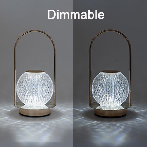 Cordless Lamp Crystal Battery Operated Lamp,Night Light for Livingroom, Bedroom,Kidsroom,Outdoor,Restaurant,Nightstand, Wireless Rechargeable Dimmable