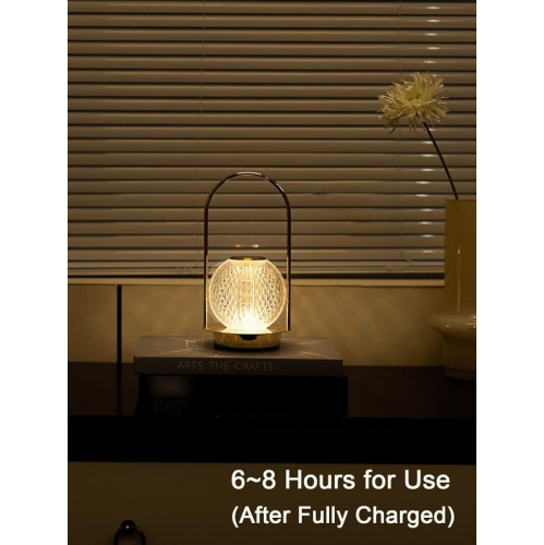 Cordless Lamp Crystal Battery Operated Lamp,Night Light for Livingroom, Bedroom,Kidsroom,Outdoor,Restaurant,Nightstand, Wireless Rechargeable Dimmable
