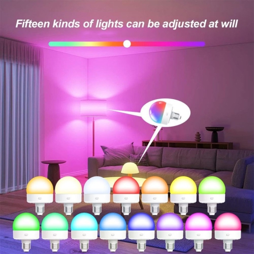 Rechargeable Light Bulb with Remote,E26 Smart RGB Color Changing Bulb,Cordless E26 LED Battery Powered Light Bulb for Non-Hardwired Lamps,3 Color