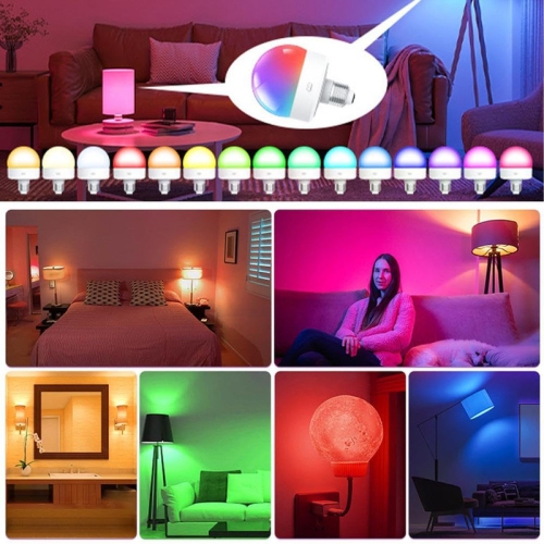 Rechargeable Light Bulb with Remote,E26 Smart RGB Color Changing Bulb,Cordless E26 LED Battery Powered Light Bulb for Non-Hardwired Lamps,3 Color