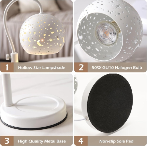 Candle Warmer Lamp with Timer, Candle Lamp Warmer House Warming Gifts New Home, Electric Candle Warmer with 2 Bulbs, Candle Wax Warmer for Jar