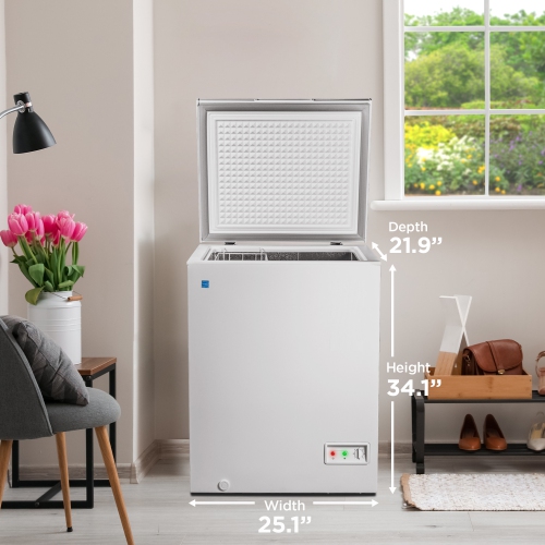 Réfrigérateur de 5,0 pi3 DCF050A5WDB de Danby avec Congélateur-coffre carré blanc