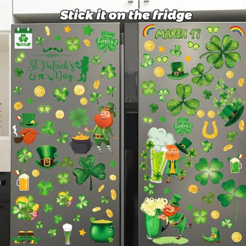 100 PCS Christmas Window Clings - Christmas Window Clings for Glass Windows,Christmas Elf Faces Window Stickers with Snowflake,Double Sided Static