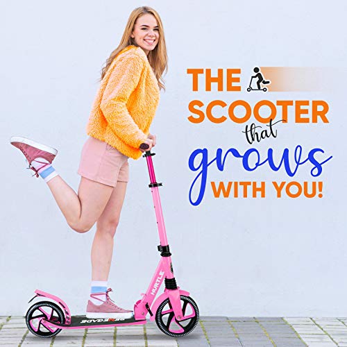 Lightweight and Foldable Kick Scooter - Adjustable Scooter for Teens and Adult, Alloy Deck with High Impact Wheels (Pi..