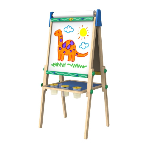 Crayola – Chevalet en bois pour enfants, tableau effaçable à sec et tableau noir, jouets pour enfants, cadeau, 4 et 5 ans 6, 7