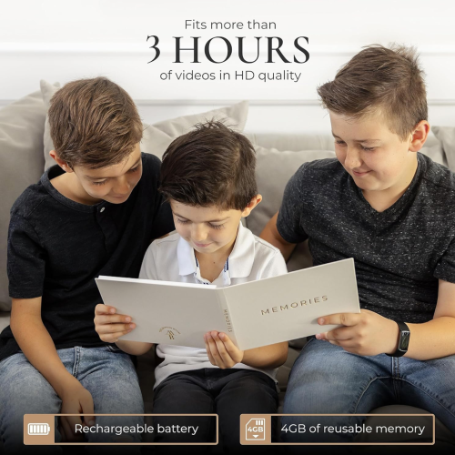 TUTT 7inch HD Digital Photo Album Video Book | 4GB Memory Portable Hardcover LCD Wedding Display Frame | Video Brochure | Memories | Linen-Bound |