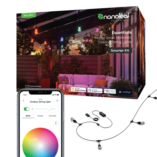 NANOLEAF  Matter Smart Multicolor Outdoor String Lights Smarter Kit 98Ft (30M) Great string lights