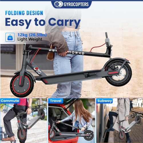 Gyrocopters J30 Electric Scooter for Adults & Teens | Escooter with App | UL2272 Certified | 31km/h Speed, 30 km Range 350W Motor | LED Display