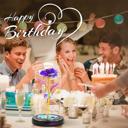 Christmas Birthday Gifts for Women Mom,Retirement Best Friend Rose Gifts for Women,Light Up Glass Rose Gifts for Mom Teacher,Valentines for Wife