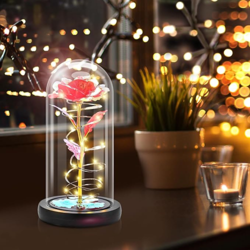 Christmas Birthday Gifts for Women Mom,Retirement Best Friend Rose Gifts for Women,Light Up Glass Rose Gifts for Mom Teacher,Valentines for Wife