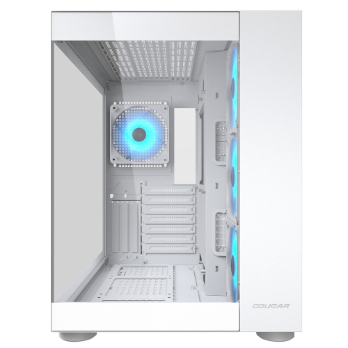 Cougar FV150 RGB Mid Tower ATX Computer Case, Tempered Glass Side Panel, 4 x 120mm ARGB Fans Pre-Installed, White
