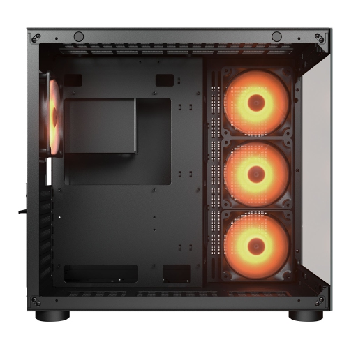 Cougar FV150 RGB Mid Tower ATX Computer Case, Tempered Glass Side Panel, 4 x 120mm ARGB Fans Pre-Installed, Black