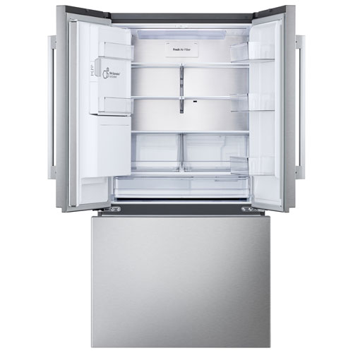 LG 36" 23.7 Cu. Ft. French 3-Door Counter-Depth MAX Refrigerator with Zero Clearance (LF24Z6530S) - Stainless Steel