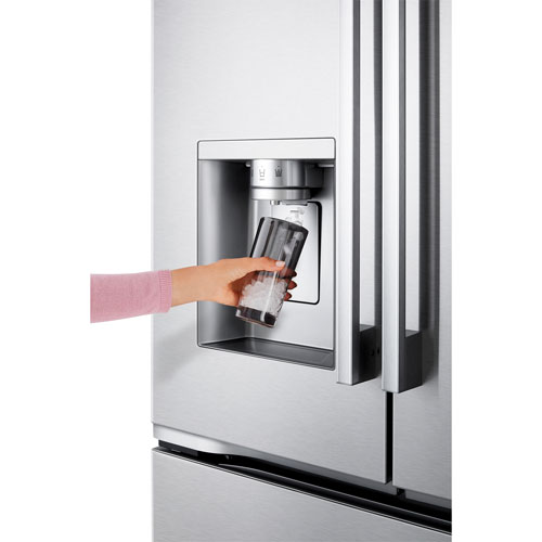 LG 36" 23.7 Cu. Ft. French 3-Door Counter-Depth MAX Refrigerator with Zero Clearance (LF24Z6530S) - Stainless Steel