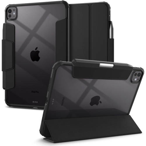 Spigen Ultra Hybrid Pro Designed for iPad Pro 11 inch Case M4 with Transparent Back and Pencil Holder - Black
