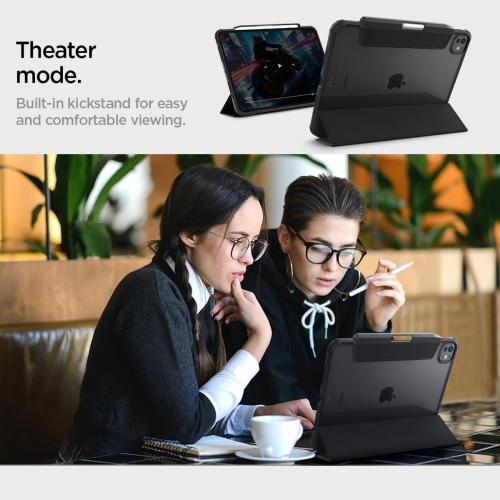 Spigen Ultra Hybrid Pro Designed for iPad Pro 11 inch Case M4 with Transparent Back and Pencil Holder - Black