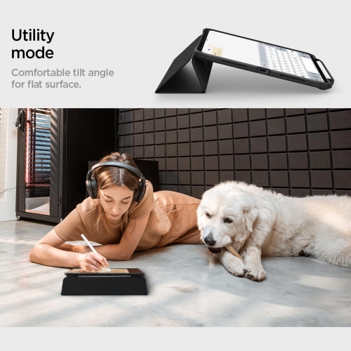 Spigen Ultra Hybrid Pro Designed for iPad Pro 11 inch Case M4 with Transparent Back and Pencil Holder - Black