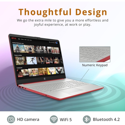 Open Box - HP 15 15.6'' HD Laptop, Intel Pentium Silver N5030, 256GB PCIe SSD, 8GB DDR4 RAM, Intel UHD Graphics, 720p Webcam, Number Pad, Win 11 S,