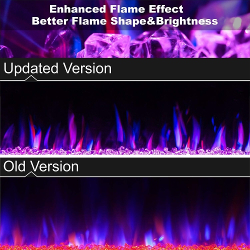 ZAFRO 30 inch Wall Mounted Recessed Electric Fireplace Insert, Ultra-Thin Lightweight LED Fireplace Heater, Fit 2x4&2x6 Stud w/Touch Screen,Remote