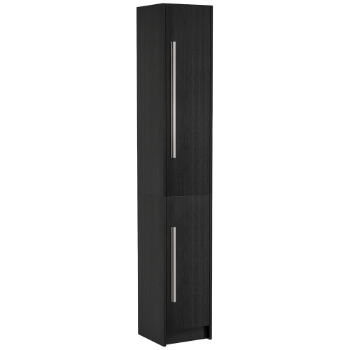 HOMCOM – Grande armoire de rangement pour salle de bain, armoire de rangement étroite autonome, armoire de plancher pour salle de bain avec 2 portes,