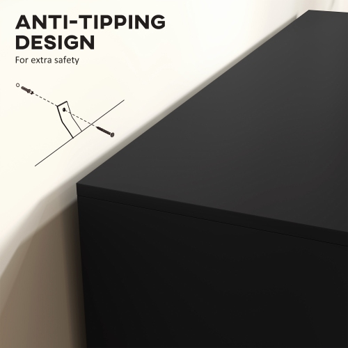 HOMCOM Sideboard Buffet Cabinet, Modern Kitchen Storage Cabinet with 4 Doors and Adjustable Shelves, Fluted Coffee Bar Cabinet with Metal Legs for