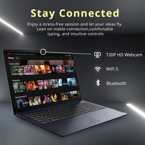 Open Box - Lenovo IdeaPad 15.6" FHD Laptop, Intel Pentium Silver N6000 Processor, 256GB PCIe SSD, 12GB RAM, Numeric Keypad, 720P HD Webcam, Dolby