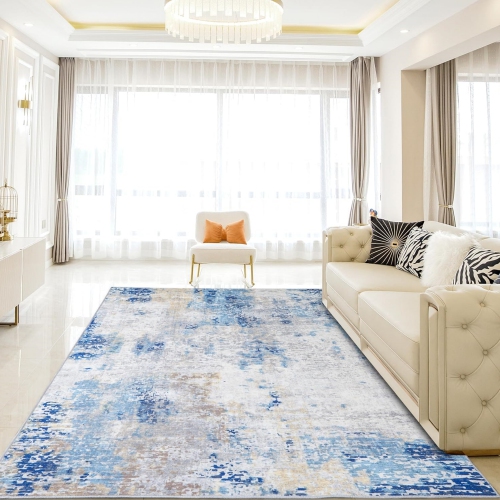 NIERBO  Mordern Area Rug, Non-Slip Washable Low Pile Soft Lightweight Thin Carpet Rugs for Bedroom Living Room Kitchen Indoor Home Décor - 5 X 7 Feet