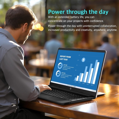 HP 15.6" HD Student Laptop - Intel Pentium N5030 - 16GB DDR4 - 1TB PCIe SSD - Intel HD Graphics - Windows 11 - Black - 32GB USB Card by HP - Refurbished condition - Image 8