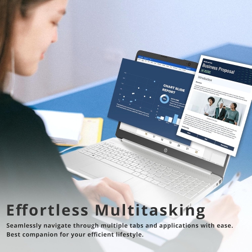 Open Box - HP 15.6" HD Touchscreen Laptop, Intel i3-1215U, 1TB PCIe SSD, 32GB DDR4 RAM, Intel UHD Graphics, 720p Camera, WiFi, Win11, Natural Silver