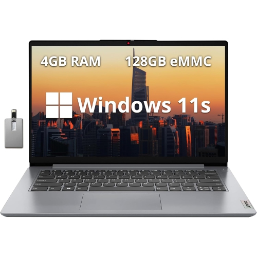 Open Box - Lenovo IdeaPad 1 14'' HD Laptop, Intel Celeron N4020 Processor, 128GB eMMC, 4GB RAM, Intel UHD Graphics, HD Camera, Wi-Fi 6, Windows 11,