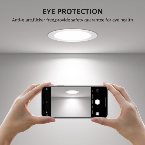 Lepro LED Pot Lights 4 Inch 12 Pack, 10W Dimmable Slim Recessed Lights with Junction Box, 750LM 5000K LED Ceiling Downlight for Kitchen Livingroom