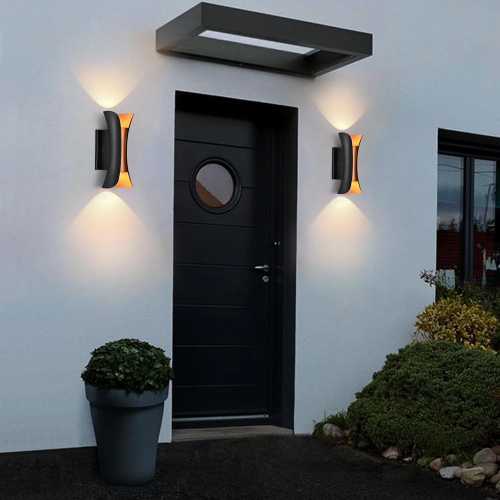 Outdoor Light Wall Mount Modern Porch Wall Sconces LED 20W 3000K Up and Down Wall Lights Aluminum Exterior Light Fixture Suitable for Living