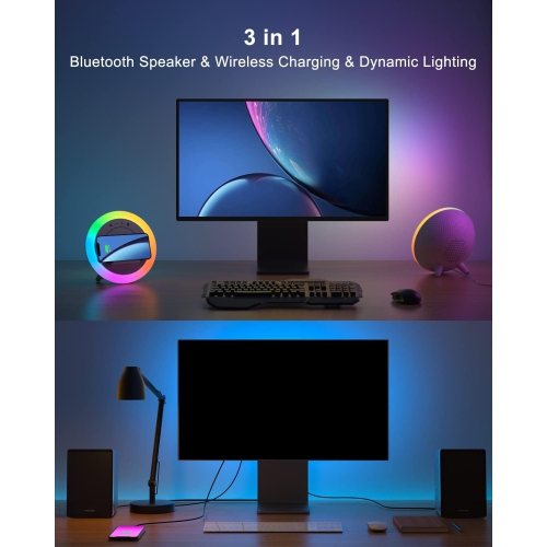 Bluetooth Speaker with Lights, Wireless Charging Speaker, Best Birthday Gift Ideas Teenage,Applicable for Bedroom/Teen Girl Gifts/Please use The