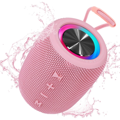 Portable Bluetooth Speaker, BT5.3 Wireless Speaker 20W Bass Diaphragms with Multi LED Light Dynamic Modes, IPX6 Waterproof 16H Playtime supports FM