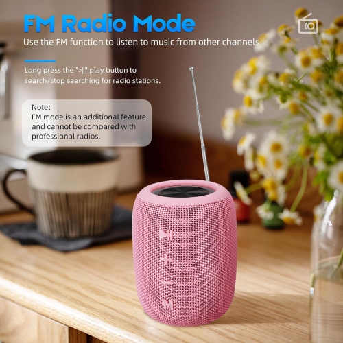 Portable Bluetooth Speaker, BT5.3 Wireless Speaker 20W Bass Diaphragms with Multi LED Light Dynamic Modes, IPX6 Waterproof 16H Playtime supports FM